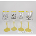 Customfarbene Rotweinglas -Goblet -Set